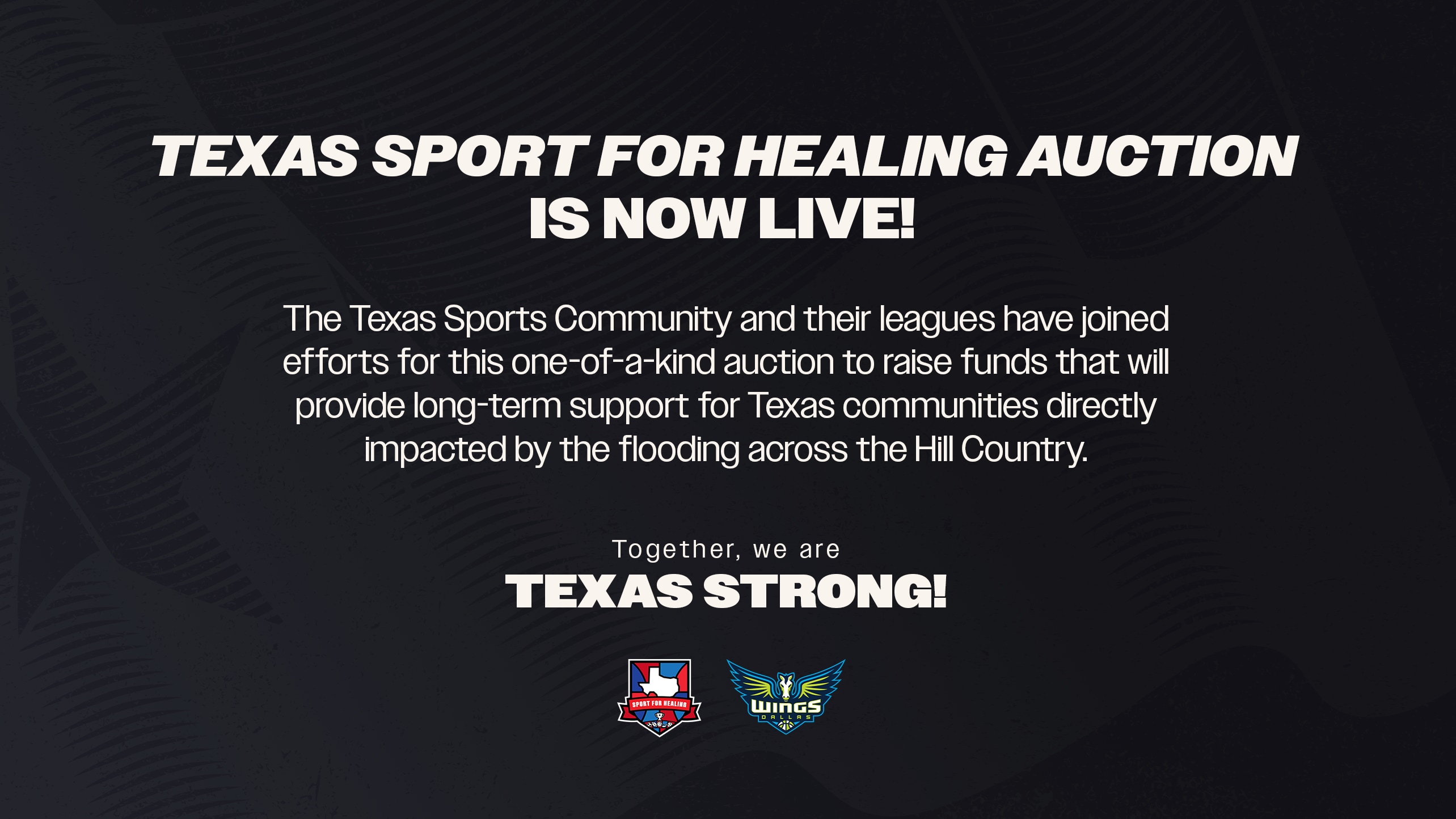 Wings Join Effort For 'Texas Sport For Healing Fund'